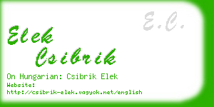 elek csibrik business card